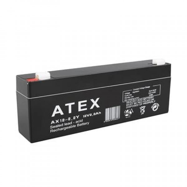 Atex 12 Volt 2 Amper Yatık Uzun Akü (178x34x60 Mm)