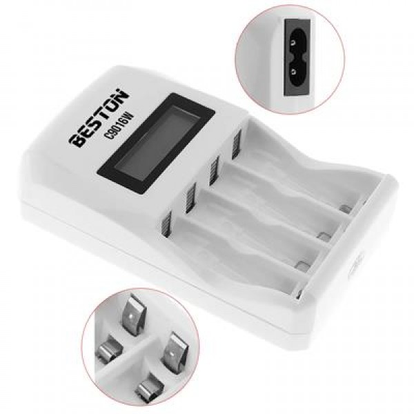 Beston C9016W Lcd Ekran AA 1800mah AAA 900mah Ekranlı Süper Hızlı Pil Şarj Cihazı