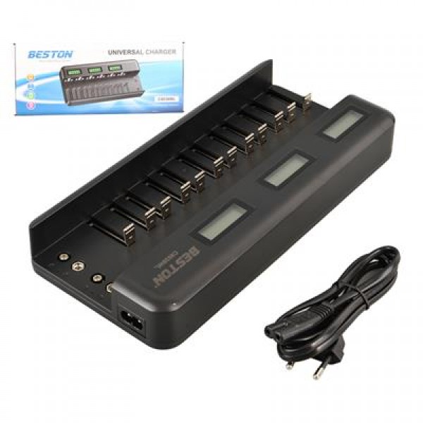 Beston C9036wl AA/AAA/9v/C Boy/Dboy/Ni-Mh/Ni-Cd/9v/Lityum Pil Lcd Ekranlı Hızlı Şarj Cihazı