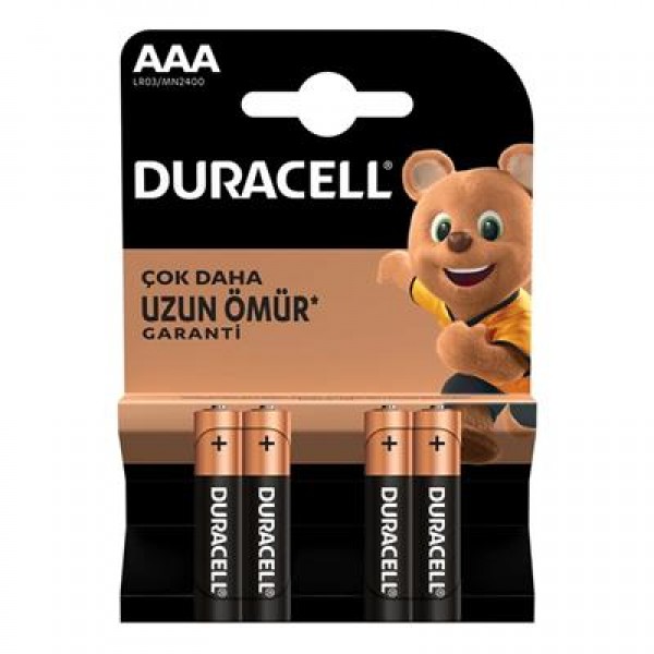 Duracell LR03/MN2400 AAA İnce Alkalin Pil (4'lü Paket)