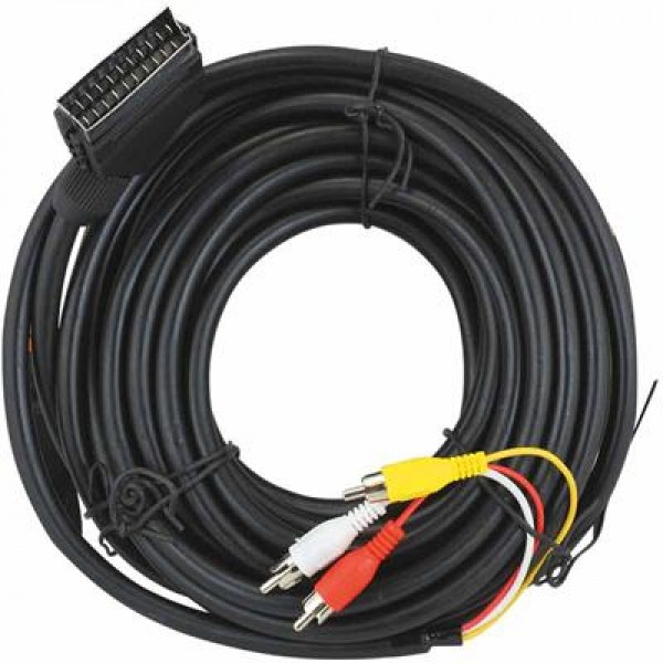 Scart 3RCA 10 Metre Kablo