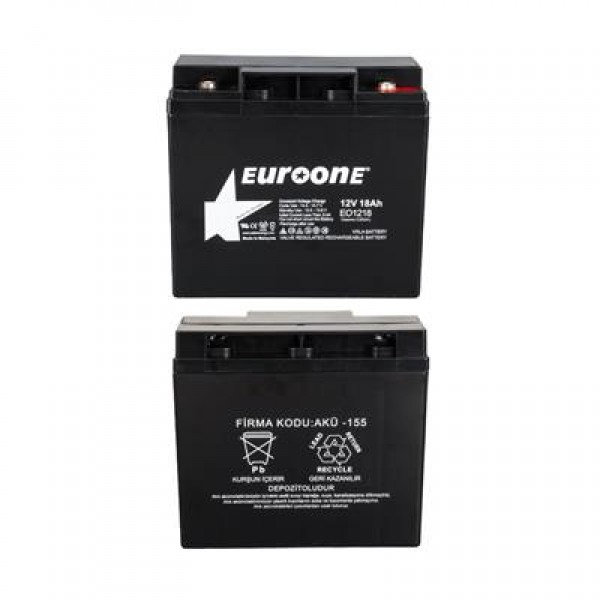 Euroone EO1218 12 Volt 18 Amper Bakımsız Kuru AGM Akü