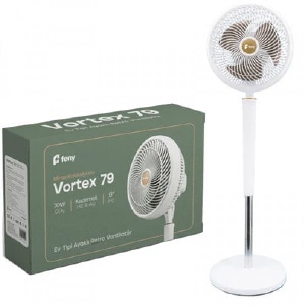 FENY VORTEX 79 Ev Ofis Tipi Ayaklı 70W Kademeli Retro 9 Vantilatör FENY VORTEX 79 Ev Ofis Tipi Ayaklı 70W Kademeli Retro 9 Vantilatör