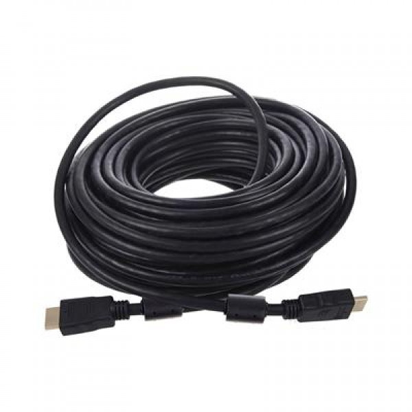 Fully G-507FS Plastik Düz Siyah 20 Metre Gold Poşetli Hdmi Kablo