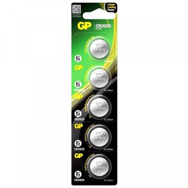GP CR2025 3 V Lityum Para Pil (5'li Paket)