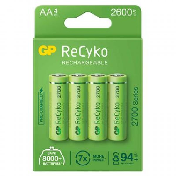 GP Recyko AA 2600 mAh Şarjlı 4'lü Pil GP270AAHCE-2EB4 (GPRHC272E001)