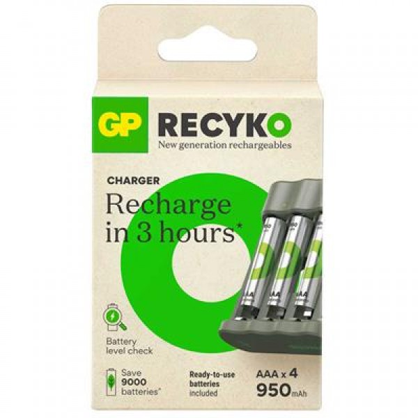 Gp Recyko B441 4*950 mAh R03 AAA Pilli Şarj Cihazı (100HCER21-2GTLB4)
