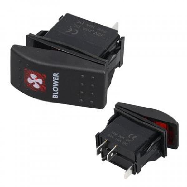 PowerMaster ﻿Havalandırma Sembollü Işıklı 3 Pinli On-Off 12-24V Marin Switch