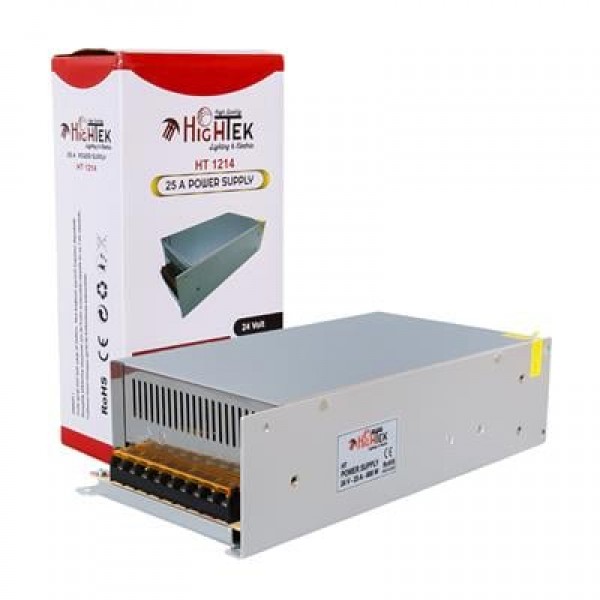 Hightek HT1214 24 Volt - 25 Amper - 600 Watt Metal Kasa Adaptör