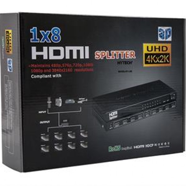 Hytech 8 Port 4K x 2K Hdmi Splitter Dağıtıcı HY-LU8