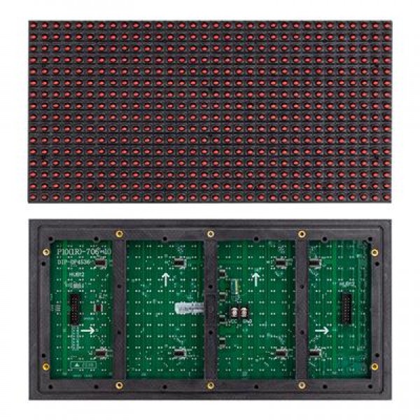 P10 Dip Led Panel 16x32 Cm Kırmızı Dış Mekan 