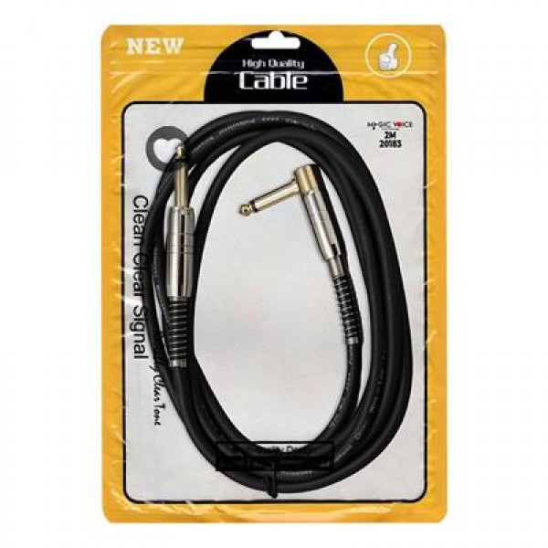 MagicVoice LD377 2 Metre 6.35mm Mono Erkek Jak (TS) L Tipi Ses Kablosu Metal Jack