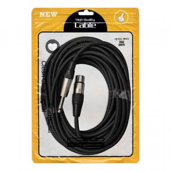 MagicVoice LD379B 10 Metre Canon XLR Dişi - 6.35mm Mono Erkek Metal Jak Mikrofon Ses Kablosu