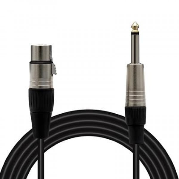 MagicVoice LD379B 5 Metre Canon XLR Dişi - 6.35mm Mono Erkek Metal Jak Mikrofon Ses Kablosu