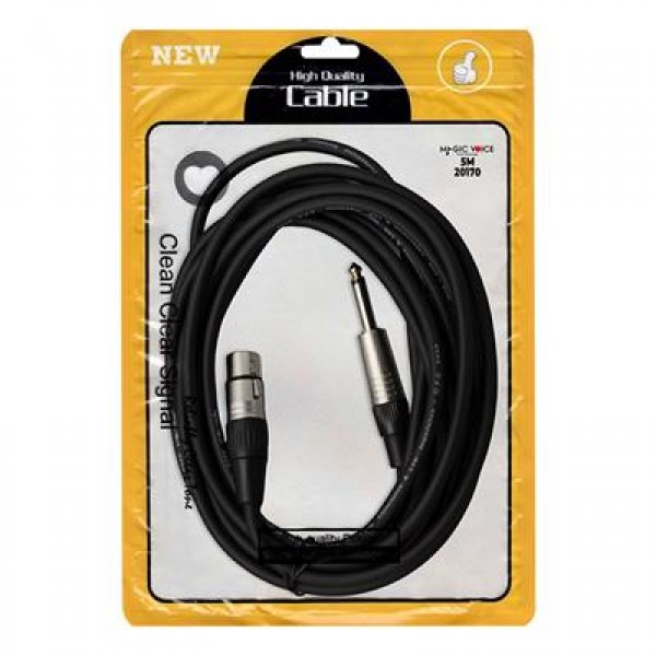 MagicVoice LD379B 5 Metre Canon XLR Dişi - 6.35mm Mono Erkek Metal Jak Mikrofon Ses Kablosu