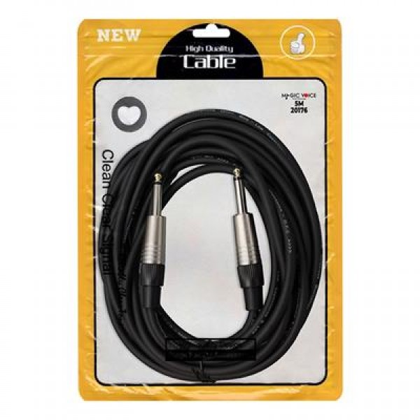 MagicVoice LD393A 5 Metre 6.35mm Mono Erkek Jak (TS) Ses Kablosu Metal Jack