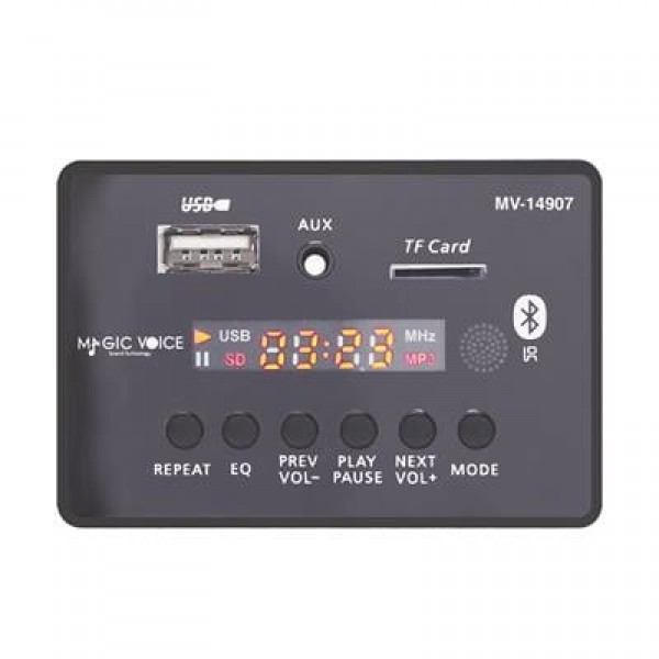 Magicvoice MV-14907 USB-SD-AUX-Bluetooth Mikrofonlu Kumandalı Ekranlı Oto Teyp Çevirici Dijital Player Board