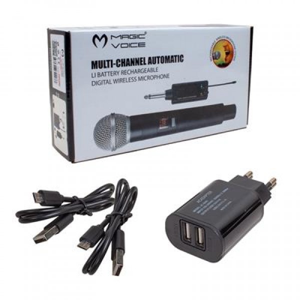 Magicvoice Mv-19599 UHF Kablosuz Enstrüman Uyumlu Jack Girişli İkili Mikrofon Set
