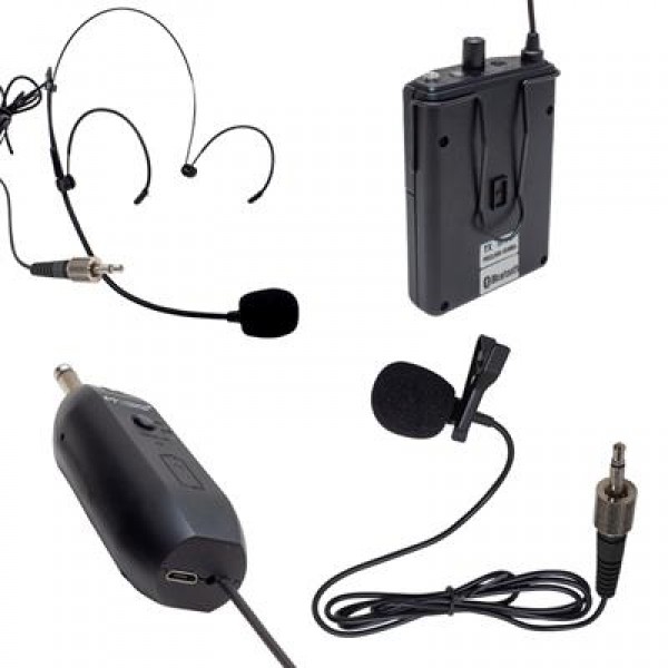 Magicvoice Mv-19601 UHF Kablosuz Enstrüman Uyumlu Bluetooth Jak Girişli İkili Mikrofon Set