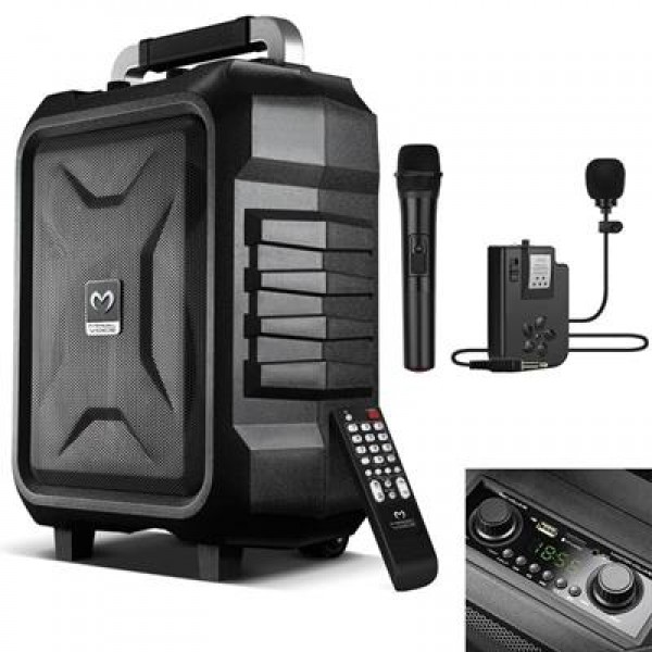 Magicvoice MV-2015 USB-SD-BT 1 El + 1 Yaka Mikrofonlu 300W Taşınabilir Şarjlı Hoparlör Anfi Magicvoice MV-2015 USB-SD-BT 1 El + 1 Yaka Mikrofonlu 300W Taşınabilir Şarjlı Hoparlör Anfi