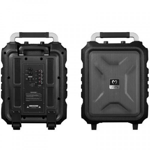 Magicvoice MV-2015 USB-SD-BT 1 El + 1 Yaka Mikrofonlu 300W Taşınabilir Şarjlı Hoparlör Anfi