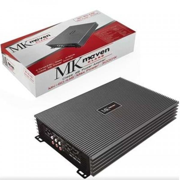 MK Maven Klang MK-60.4AB Stereo 4 Kanal MAX 3000W Bridge Destekli Class AB Oto Amfisi (Amplifikatör)