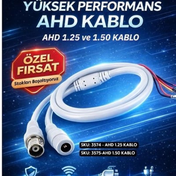  Novacom 3574 AHD 1.25 Bnc - Dc Soketli Kamera Bağlantı Kablosu (1,25-3Y / PH-2Y)