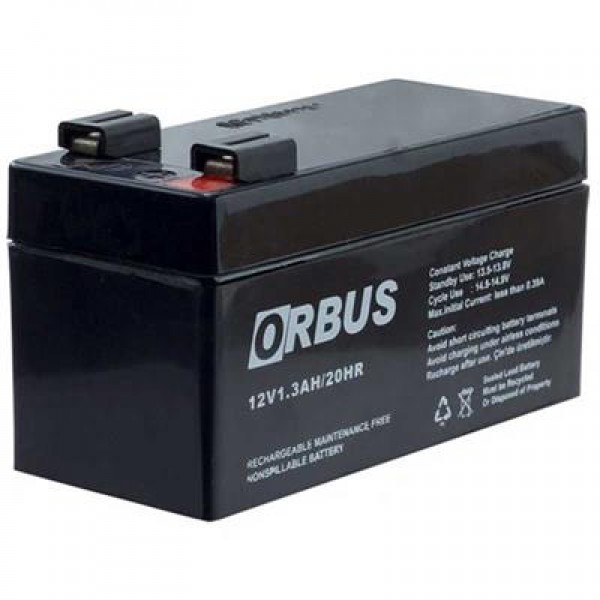 Orbus 12 Volt 1.3 Amper Kuru Akü ORB12-1.3 (96x42x52 Mm)