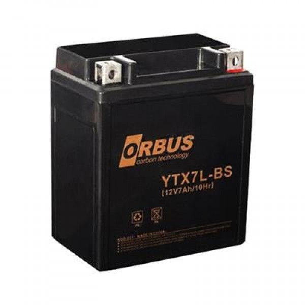 Orbus 12 V 7 Amper Elektrikli Karbon Bisiklet Aküsü YTX7L-BS Orbus 12 V 7 Amper Elektrikli Karbon Bisiklet Aküsü YTX7L-BS