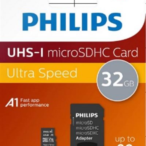 Philips FM32MP45B/00 32GB Class10 UHS-I U1 TF Adaptörlü Micro SDHC Hafıza Kartı