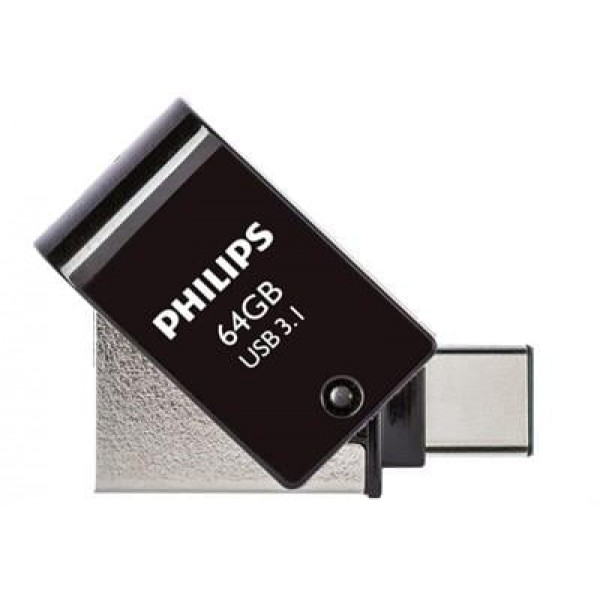 Philips FM64DC152B/00 64Gb 2 IN 1 TYPE-C/USB 3.1 Siyah Gri USB Flash Bellek