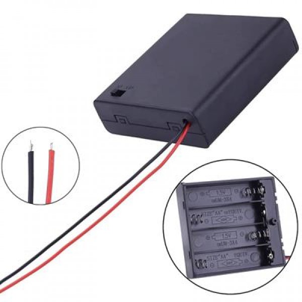 Powermaster  4'lü AA Kapaklı Switch'li Pil Yuvası (IC-233F)