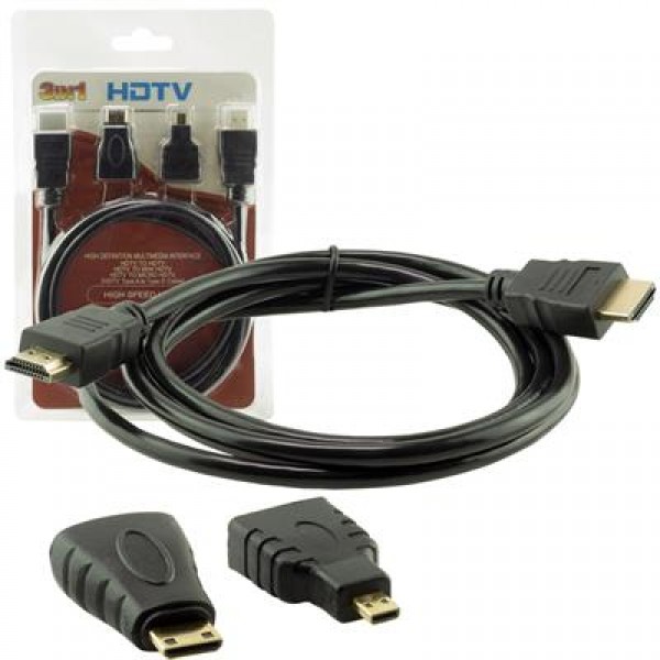 Powermaster HDMI Kablo 3in1 Set 1.5 Metre (HDMI+Micro HDMI+Mini HDMI) Powermaster HDMI Kablo 3in1 Set 1.5 Metre (HDMI+Micro HDMI+Mini HDMI)