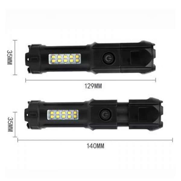 PowerMaster 109-B Zoomlu Flash Özellikli SMD ve Power LED’li Şarjlı Plastik Kasa El Feneri (Powerbank Özellikli)
