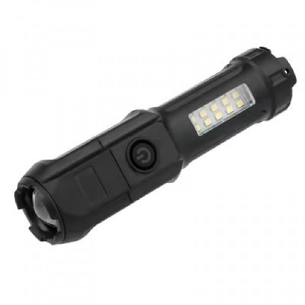 PowerMaster 109-B Zoomlu Flash Özellikli SMD ve Power LED’li Şarjlı Plastik Kasa El Feneri (Powerbank Özellikli)