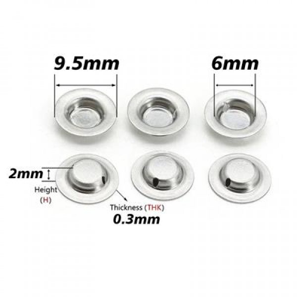 PowerMaster 18650 Lityum Pil Pozitif Kutup Ucu 9.5x6.0x2.0x0.3mm (50'li Paket)