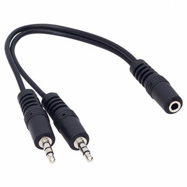 Powermaster 3.5 Mm Stereo Dişi-2x3.5 Mm Stereo Erkek 20 Cm Y Kablo