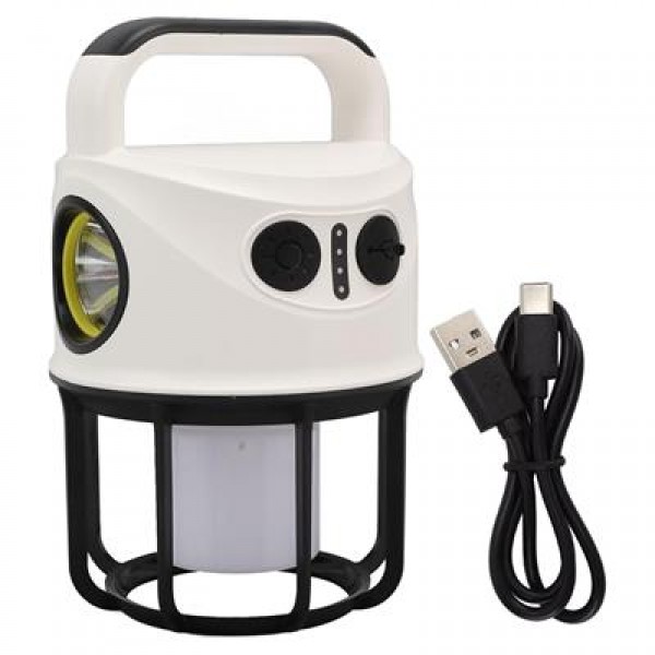 Powermaster CH-22025 Çift Işıklı Kamp Lambası El Feneri PowerBank Özellikli (Gün Işığı - Beyaz)