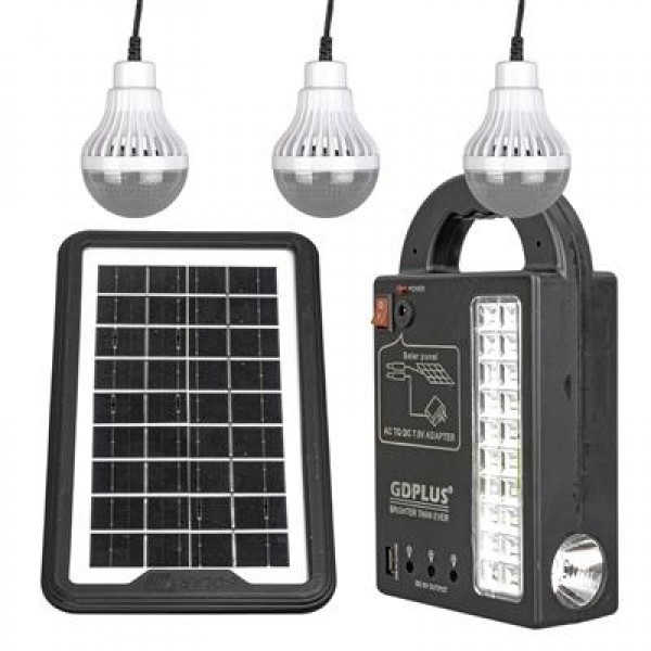 Powermaster GD-999 Lamba + Powerbank + Işıldak Solar Aydınlatma Seti