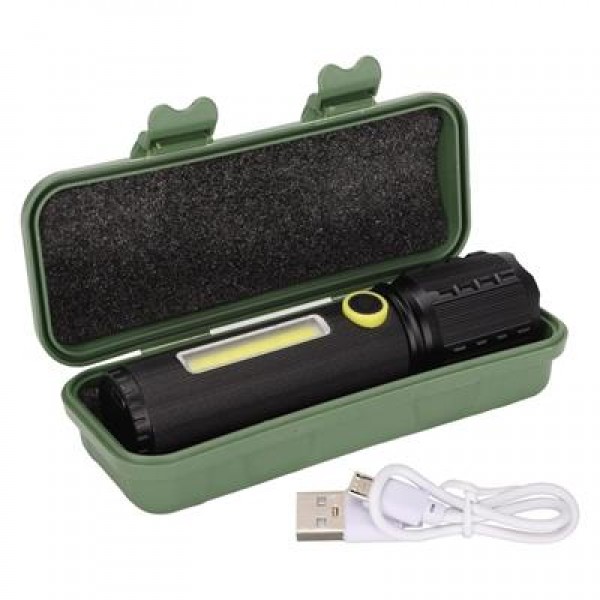 PowerMaster JF-72 Power Led, COB Led Zoomlu Flash Özellikli Şarjlı Metal Kasa Profesyonel El Feneri