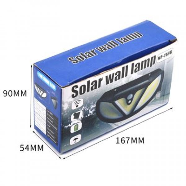 Powermaster MX-118B Cob Ledli Hareket Sensörlü Üç Modlu Solar Duvar Lambası