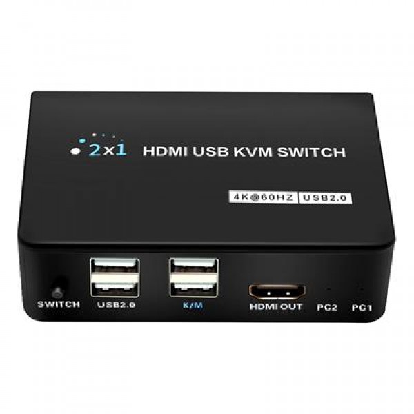 Powermaster PM-11789 4K Hdmi Usb Kvm Switch 2x1