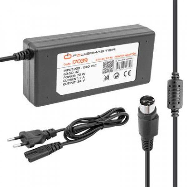 Powermaster PM-17039 24 Volt - 3 Amper - 72 Watt 3 Pinli Plastik Kasa Masaüstü Printer Adaptör Powermaster PM-17039 24 Volt - 3 Amper - 72 Watt 3 Pinli Plastik Kasa Masaüstü Printer Adaptör