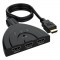 PowerMaster PM-17229 3 Giriş 1 Çıkış HDMI Switcher Çoğaltıcı Toplayıcı Aparat 30 CM Kablolu Seçme Düğmeli