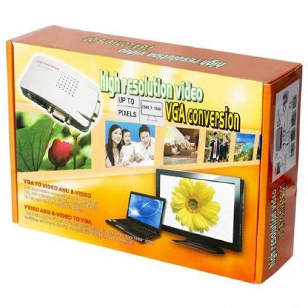 Powermaster PM-983 VGA'dan BNC S-Video VGA'ya Görüntü Dönüştürücü 1080P Destekli