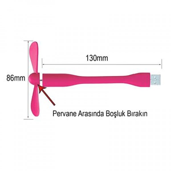 PowerMaster PM-20579 Taşınabilir Esnek USB Mini Fan Vantilatör (PowerBank - Laptop)