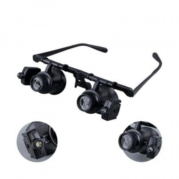 PowerMaster PM-23691 24X Profesyonel Tamirci Kuyumcu Büyüteç Gözlüğü Çift Aydınlatma Ledli (Analog Gözlük)