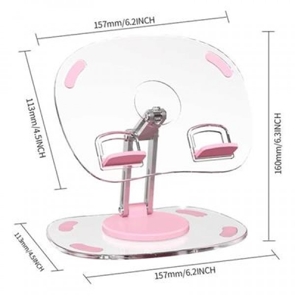 PowerMaster PM-24571 Q16 360 Derece Hareketli Şeffaf Ipad Tablet Ve Telefon Tutucu Stand