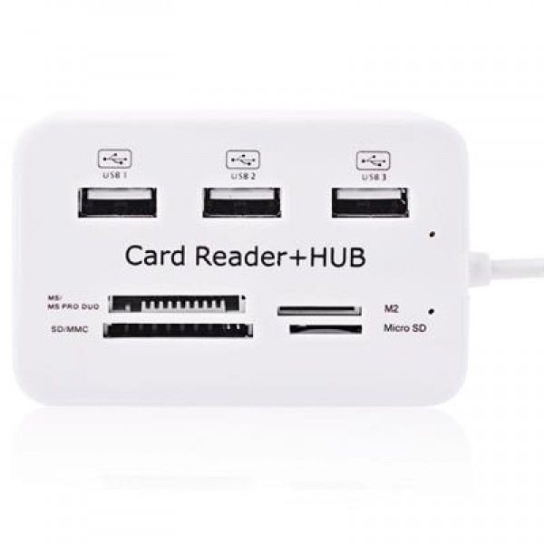 Powermaster 3 Port 2.0 Usb Çoklayıcı Hub + 4 Slot Kart Okuyucu PM-6052