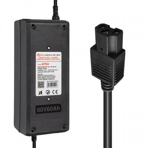 Powermaster PM-6753 60 Volt - 60 Amper Elektrikli Bisiklet Şarj Cihazı Powermaster PM-6753 60 Volt - 60 Amper Elektrikli Bisiklet Şarj Cihazı